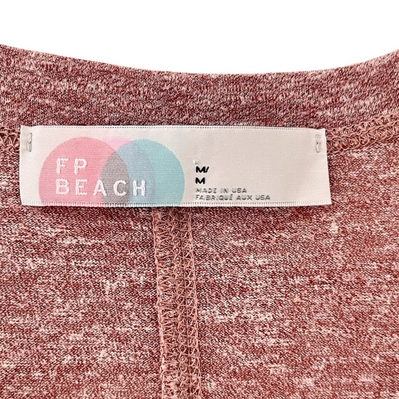 Free People FP Beach Drippy Jersey Henley High Low Knit Button Up Dress Size M - Picture 4 of 6